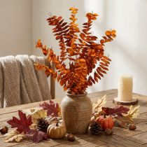 Itens Plantas artificiais decoração de outono ramo artificial folhas laranja 46cm