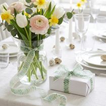 Itens Fita Folhas Verdes Fita Organza Fita Decorativa 25mm 18m