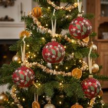 Itens Bolas de Natal de vidro bolas de árvore de Natal vermelhas prado Ø8cm 6 unidades