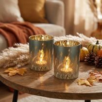 Itens Elegante lanterna decorativa com motivo de grama para dar um toque aconchegante à sua sala de estar, 12,5 cm, 2 peças.