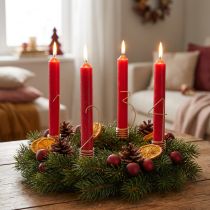 Itens Conjunto de 4 velas decorativas do Advento com números de 1 a 4 em metal dourado fosco, 10 cm de altura.