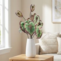 Itens Begônia Plantas Artificiais Folha Begônias Verde Roxo 62cm