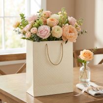 Itens Saco de presente saco de presente de papel creme 26×12×32cm 1ud