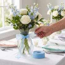 Itens Fita de organza azul 40mm 50m