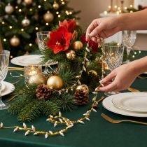 Itens Fita decorativa Luzes de fada de Natal ouro prata L12mm C5m