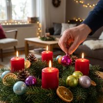 Itens Mini enfeites de Natal em arame, frutinhas espelhadas, coloridas, 40 mm, 32 peças