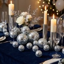 Itens Bolas espelhadas decorativas, elemento de decoração para festas, prateadas, 2-4 cm, 50 peças