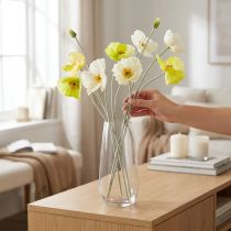 Itens Decoração artificial de papoula para salas de estar e escritórios, 95 cm