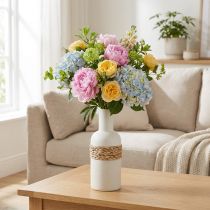 Itens Vaso de flores de cerâmica branca e vaso de ervas marinhas decoração de mesa H22.5cm