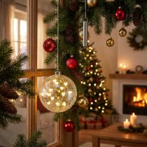 Itens Bola de Natal LED corrente de luz de vidro corações Ø15cm