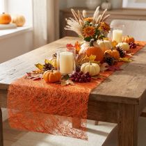 Itens Caminho de mesa Deco fleece Sizoweb laranja 30cm 5m