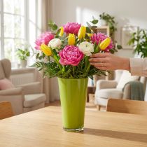 Itens Vaso Flor Verde Vaso Decorativo Oliva Efervescente Ø16,5cm H27cm
