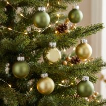 Itens Mini bolas de árvore de Natal vidro mistura verde Ø2,5cm 22 un
