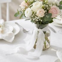 Itens Fita de chiffon fita de tecido branco com franjas 40mm 15m