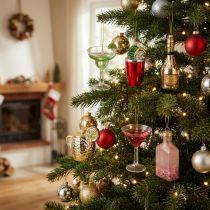 Itens Miniaturas de decoração de coquetel para pendurar na árvore de Natal, 14 cm, 6 peças