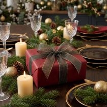 Itens Fita Deco com listras de lurex pretas 25mm 20m