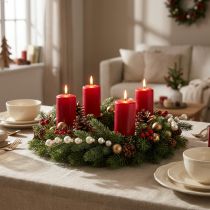 Itens Ramo de pinheiro artificial com mini bolas de Natal brancas, 46 cm, 2 peças