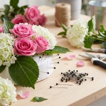 Itens Alfinetes florais com cabeça de pérola preta, Ø4mm, 40mm, 150 peças