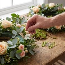 Itens Alfinetes florais com cabeça de pérola verde, uso versátil, Ø4mm, 40mm, 150 peças