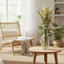 Itens Buquê de flores secas, elegante buquê de flores secas para sala de estar, 50cm