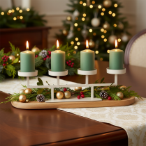 Itens Castiçal moderno com quatro pratos para velas, 47 cm