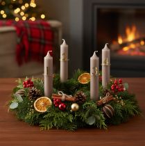 Itens Conjunto de 4 anéis para velas cônicas numeradas para coroa do Advento, 3 cm