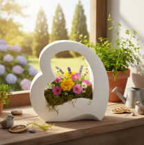 Itens Enfeite em formato de coração para plantas e arranjos florais, design vazado, formato moderno de coração, 19 cm