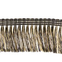 Itens Fita de franjas pretas e douradas, 4 cm x 25 m - Ideal para decoração de guirlandas, fitas de luto e acessórios vintage.