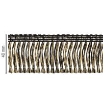 Itens Fita de franjas pretas e douradas, 4 cm x 25 m - Ideal para decoração de guirlandas, fitas de luto e acessórios vintage.