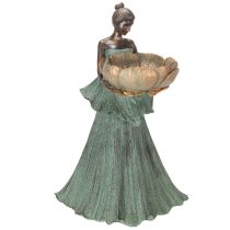 Itens Figura feminina com vaso de flores, estátua decorativa para design de interiores e jardim, 55 cm