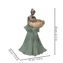 Itens Figura feminina com vaso de flores, estátua decorativa para design de interiores e jardim, 55 cm