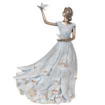 Itens Estatueta de uma mulher com um pássaro. Escultura decorativa artisticamente concebida para um design intemporal. 41 cm