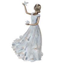 Itens Estatueta de uma mulher com um pássaro. Escultura decorativa artisticamente concebida para um design intemporal. 41 cm