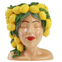 Itens Busto de mulher vaso com decoração de limão mediterrâneo Alt.21,5cm