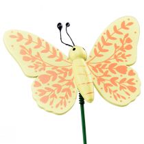 Itens Decoração de primavera plugues de flores borboletas decorativas de madeira 24,5 cm 16 unidades
