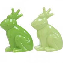 Itens Figura de decoração de sapo de cerâmica, decoração de verão de príncipe sapo 10,5 × 5,5 × 7 cm 4 peças