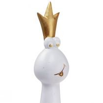 Itens Sapo Príncipe Sapo Decorativo Figura Decorativa Ouro Branco Alt.30,5cm