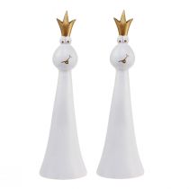 Itens Sapo Príncipe Decoração Sapo Decoração Figura Ouro Branco H19,5cm 2 unidades