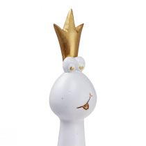Itens Sapo Príncipe Decoração Sapo Decoração Figura Ouro Branco H19,5cm 2 unidades