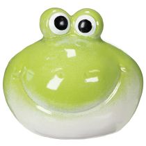 Itens Figura decorativa de sapo, estatueta de cerâmica fofa para decoração de mesa de sala de estar, 18 cm