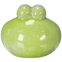 Itens Conjunto de 2 peças com 10 cm de comprimento, composto por uma estatueta decorativa de sapo em cerâmica para sala de estar e mesa de trabalho.