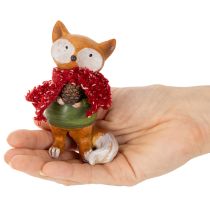 Itens Raposa decorativa com cachecol e pinha, 10 cm, 2 peças