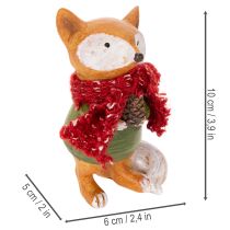 Itens Raposa decorativa com cachecol e pinha, 10 cm, 2 peças