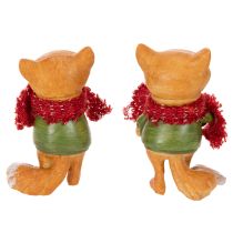Itens Raposa decorativa com cachecol e pinha, 10 cm, 2 peças
