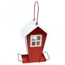 Itens Alimentador de pássaros vermelho e branco para pendurar pássaros H21cm