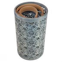 Itens Lanterna de jardim Cabo de lanterna de metal cinza H30,5/25cm Conjunto de 2