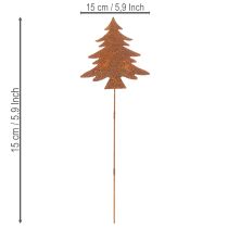 Itens Estaca de jardim em aço corten, com desenho de veado, estrela e pinheiro, 10/15 cm de altura, conjunto com 3 peças.