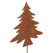 Itens Estaca de jardim em aço corten, com desenho de veado, estrela e pinheiro, 10/15 cm de altura, conjunto com 3 peças.