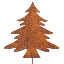Itens Estaca de jardim em aço corten, com desenho de veado, estrela e pinheiro, 10/15 cm de altura, conjunto com 3 peças.