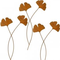 Itens Estaca de jardim estaca de folha de gingko ferrugem 7x5cm 6pcs